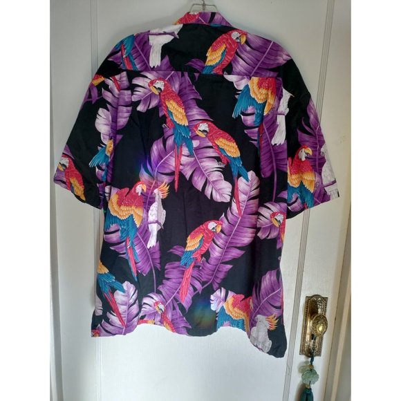 Paradise on a Hanger Men's Hawaiian 100% Cotton Shirt Parrots Aloha Size LARGE - Picture 5 of 5